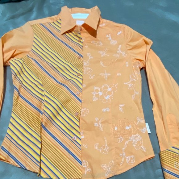 PEPE JEANS Women's Bright Orange Cowboy Shirt Size XL - Picture 1 of 9